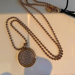 Stunning long new Scandinavian necklace w Tiffany like chain gold imported